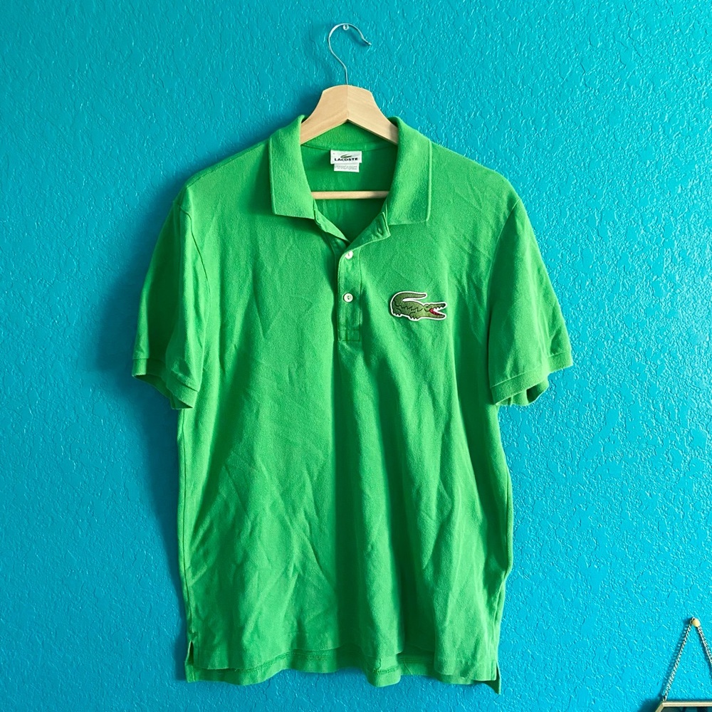 Green Lacoste Polo Big Logo